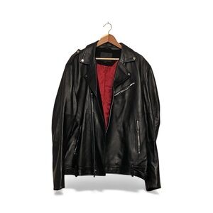 Cadogan Men’s Black Leather Motorcycle Jacket 3X Moto Biker